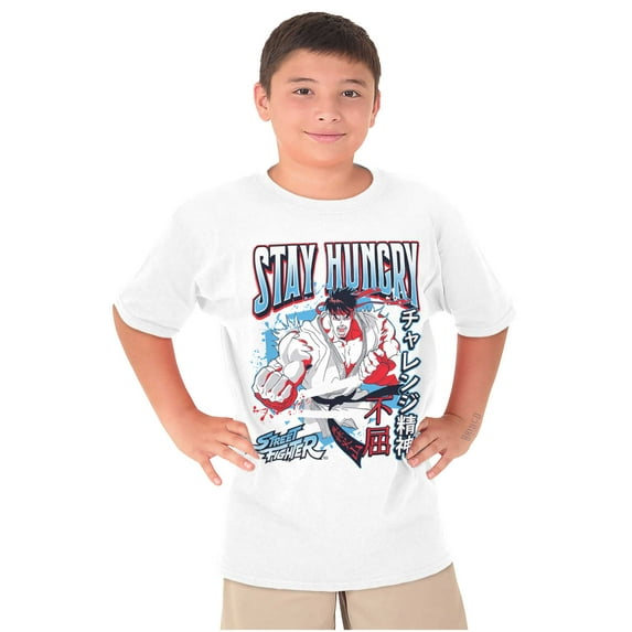 Street Fighter Ryu Stay Hungry Boys Kids T Shirt Tees Tops Teen Brisco Brands XS