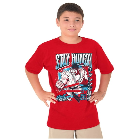 Street Fighter Ryu Stay Hungry Boys Kids T Shirt Tees Tops Teen Brisco Brands X