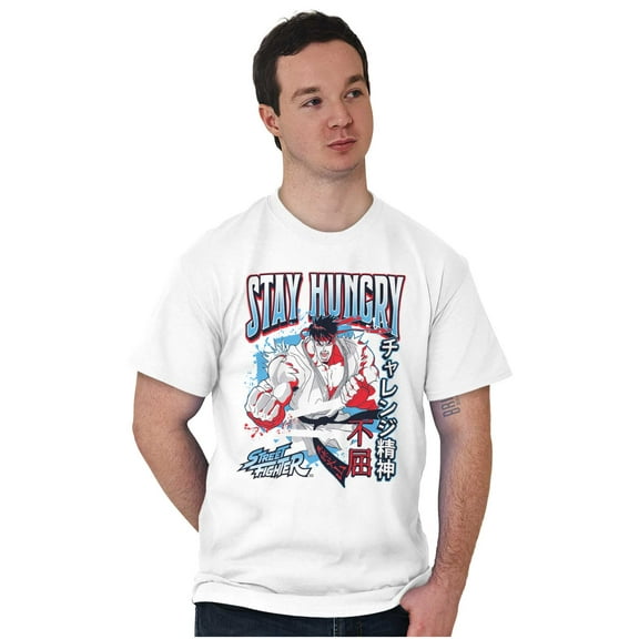 Street Fighter Ryu Stay Hungry Men's Graphic T Shirt Tees Brisco Brands L