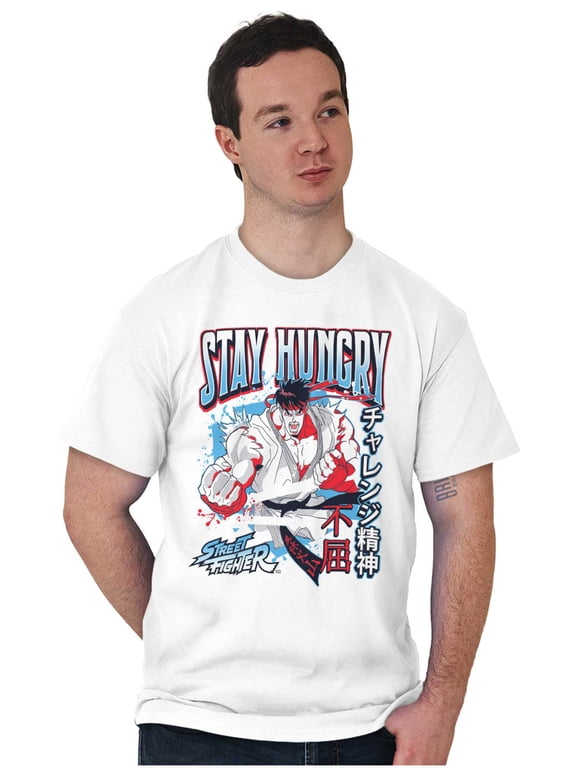 Ryu Stay Hungry Men's Graphic T Shirt Tees Brisco Brands L