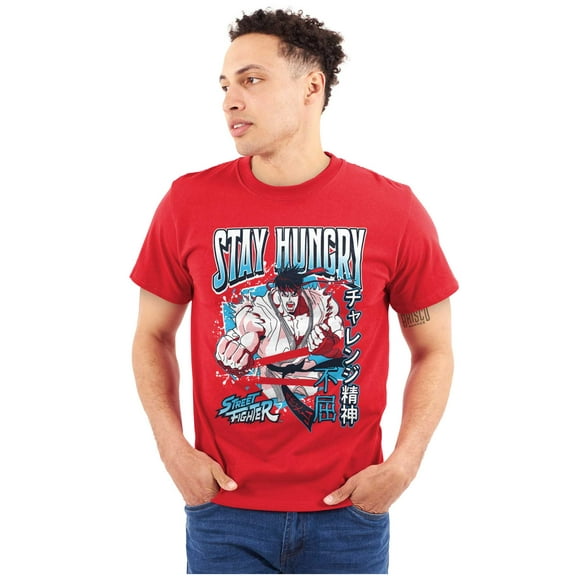 Street Fighter Ryu Stay Hungry Men's Graphic T Shirt Tees Brisco Brands X