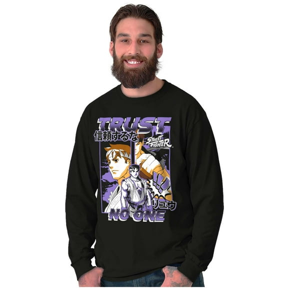 Street Fighter Ryu Trust No One Long Sleeve TShirt Men Women Brisco Brands X