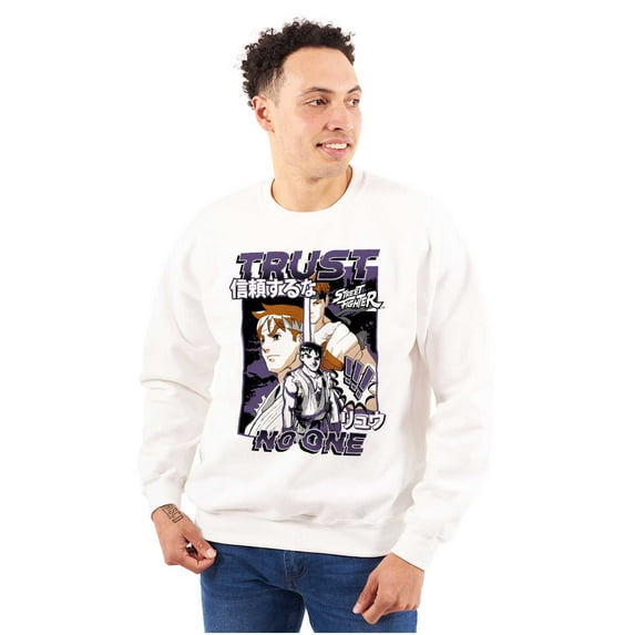 Street Fighter Ryu Trust No One Sweatshirt for Men or Women Brisco Brands L
