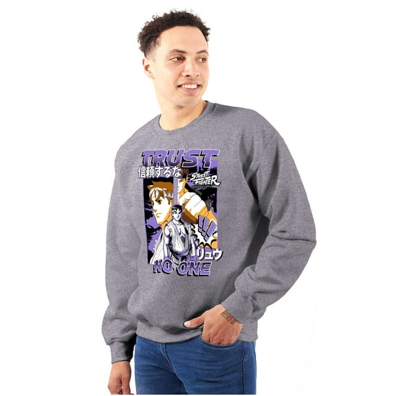 Street Fighter Ryu Trust No One Sweatshirt for Men or Women Brisco Brands S