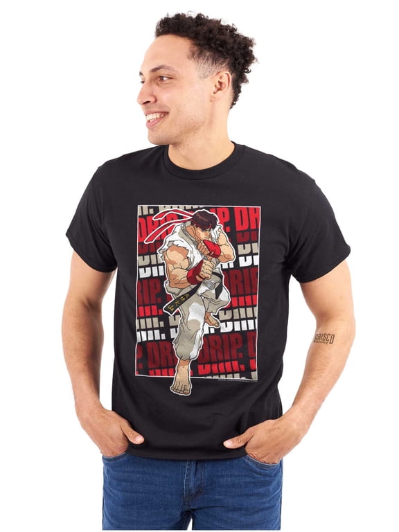 Ryu Video Game Drip Men's Graphic T Shirt Tees Brisco Brands X