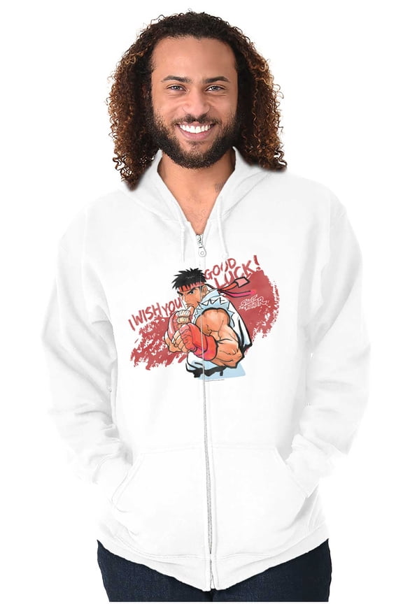 Ryu Vintage Gamer Unisex Plus Size Zip Hoodie Brisco Brands 2X