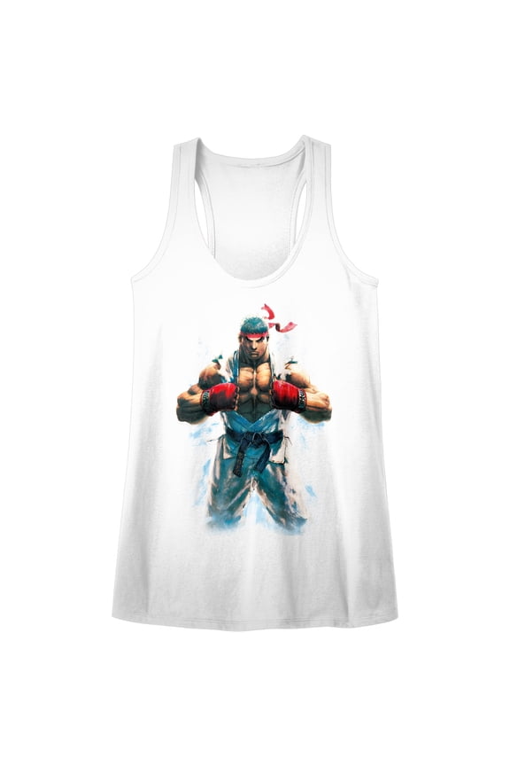 Street Fighter Ryu White Classic Women's Racerback Tank Top