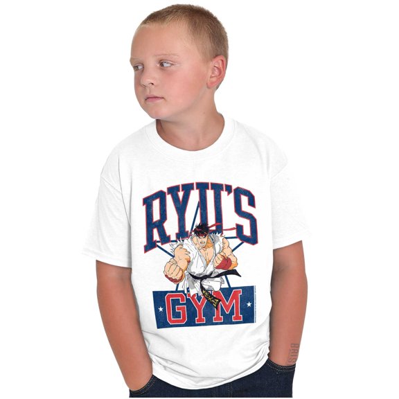 Street Fighter Ryu's Gym Workout Boys Kids T Shirt Tees Tops Teen Brisco Brands X