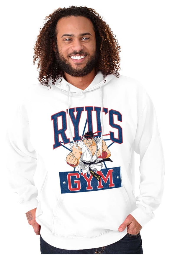 Street Fighter Ryu's Gym Workout Hoodie Hooded Sweatshirt Men Brisco Brands M