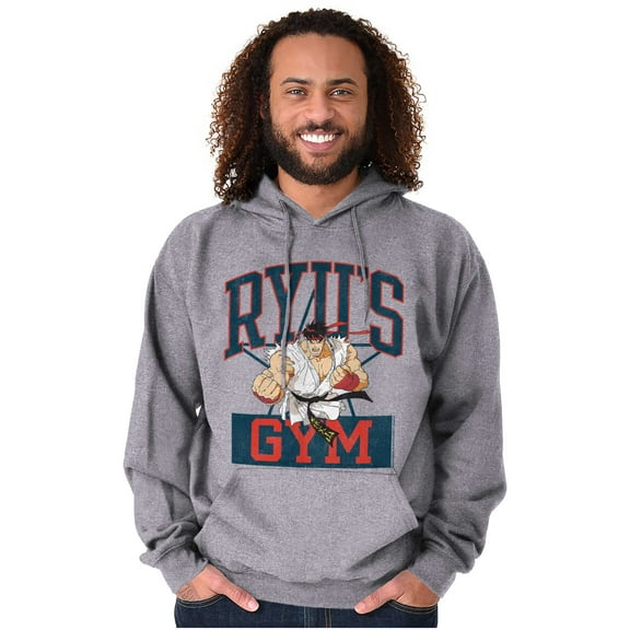 Street Fighter Ryu's Gym Workout Men Big & Tall Graphic Hoodie Brisco Brands 3X