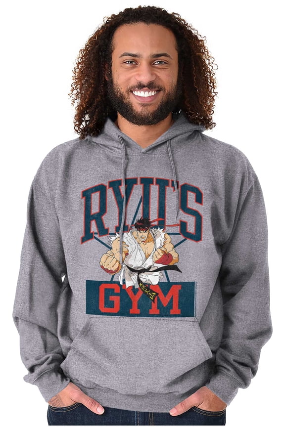 Ryu's Gym Workout Men Big & Tall Graphic Hoodie Brisco Brands 3X