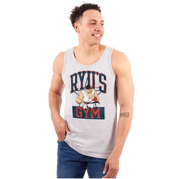 Street Fighter Ryu's Gym Workout Tank Top Sleeveless Tee Men Brisco Brands S