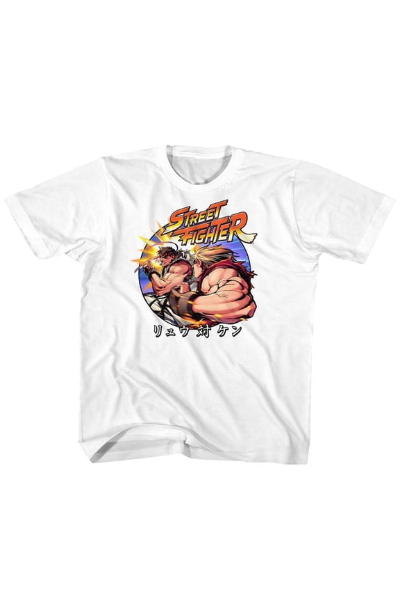 Street Fighter Ryu Vs Ken White Youth T-Shirt