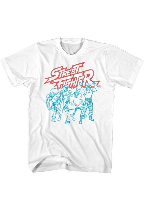 Street Fighter SF2 Fighters Group White T-Shirt