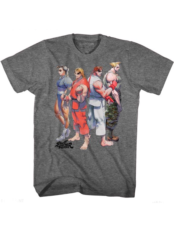 Street Fighter Sf2 Lineup Graphite Heather Adult T-Shirt