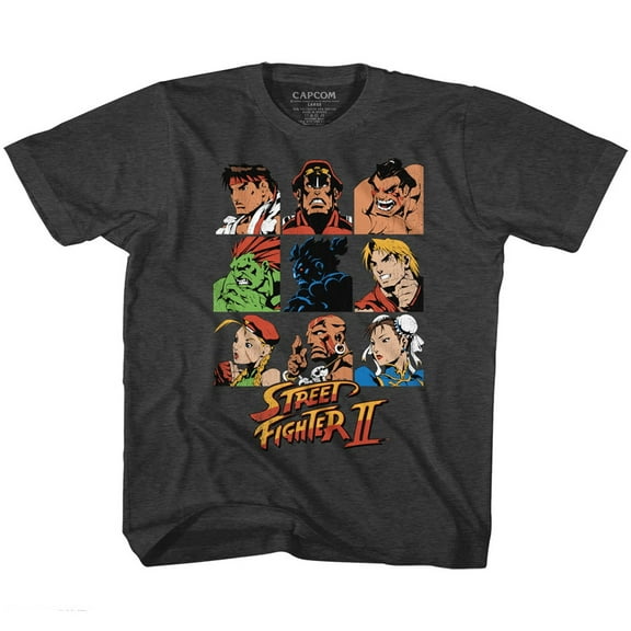 Street Fighter Sf2Shdrcast Black Heather Children's T-Shirt