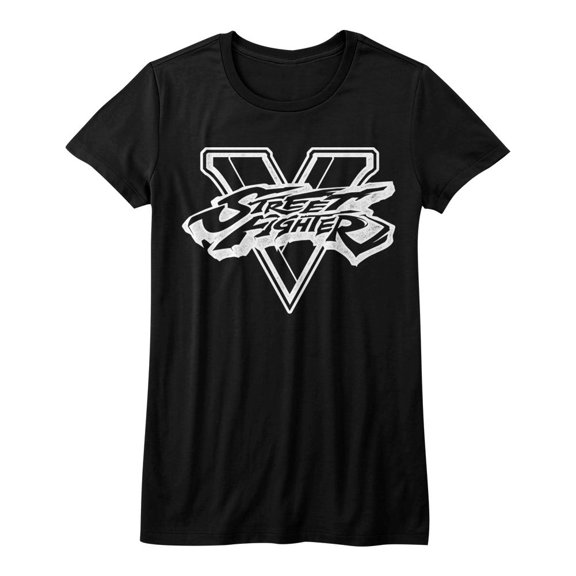 Street Fighter Sfv Bw Black Junior Women's T-Shirt