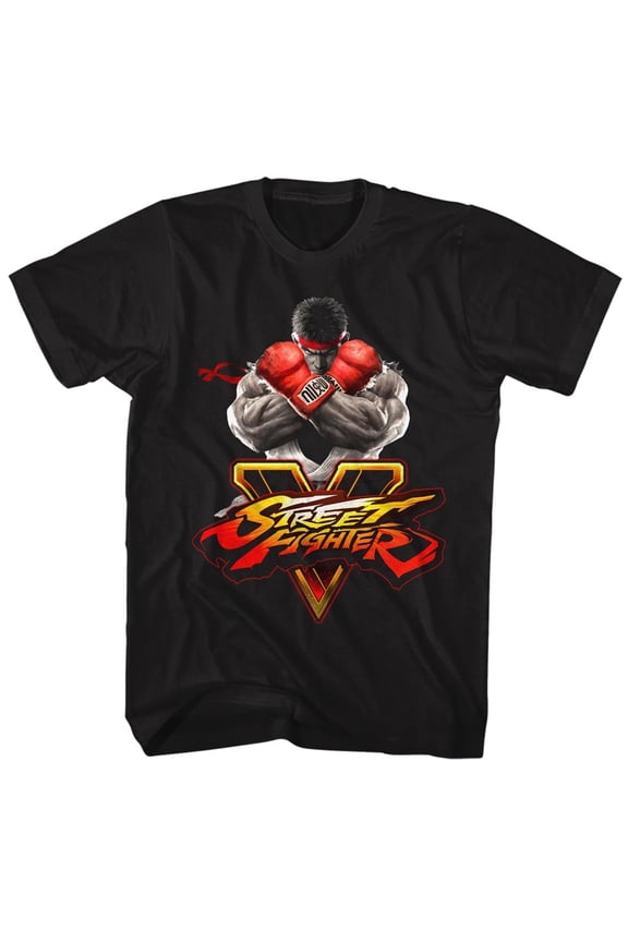 Street Fighter Sfv Key Black Adult T-Shirt