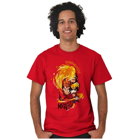 Street Fighter Shoryuken Ken Vintage Men's Graphic T Shirt Tees Brisco Brands 4X
