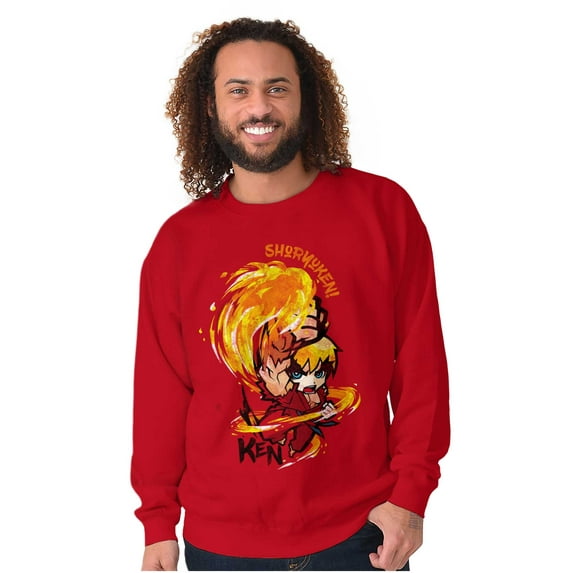 Street Fighter Shoryuken Ken Vintage Sweatshirt for Men or Women Brisco Brands S