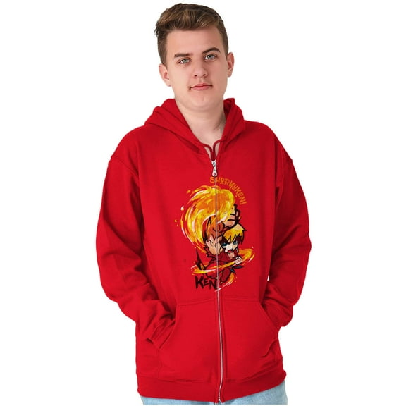 Street Fighter Shoryuken Ken Vintage Zip Up Hoodie Men's Women's Brisco Brands M