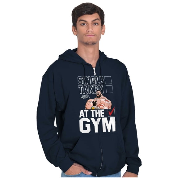Street Fighter Single Taken at Gym Unisex Plus Size Zip Hoodie Brisco Brands 4X