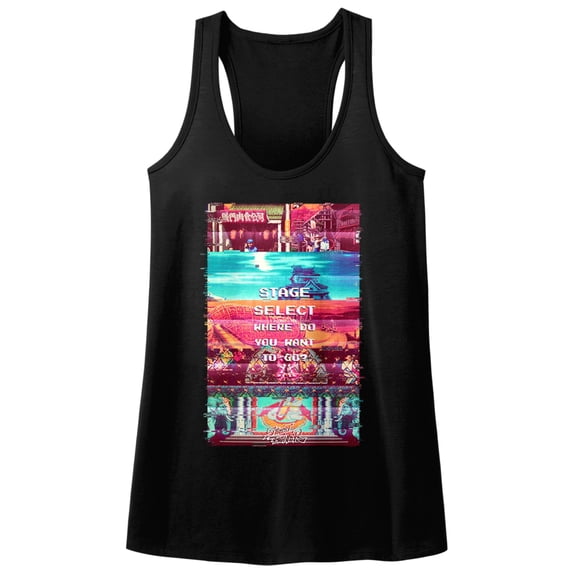 Street Fighter Stage Select Black Women's Racerback Tank Top