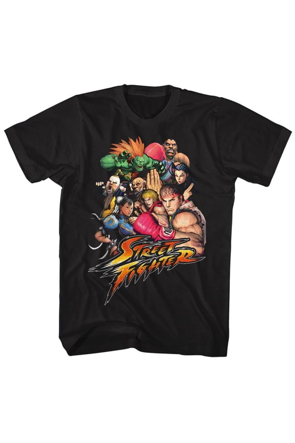 Street Fighter Stftr Black Adult T-Shirt 2Xlt