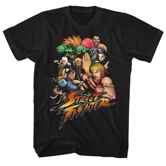 Street Fighter Stftr Black Adult T-Shirt