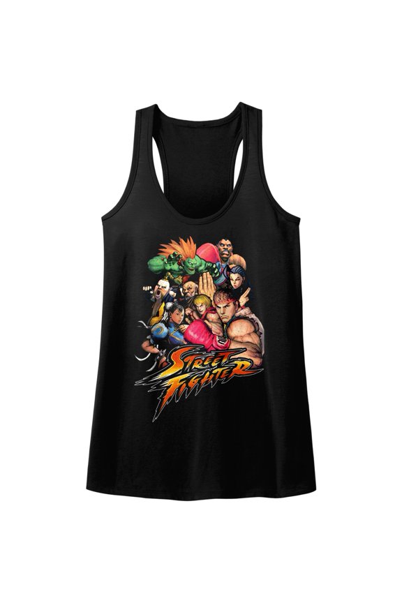 Street Fighter Stftr Black Women's Racerback Tank Top