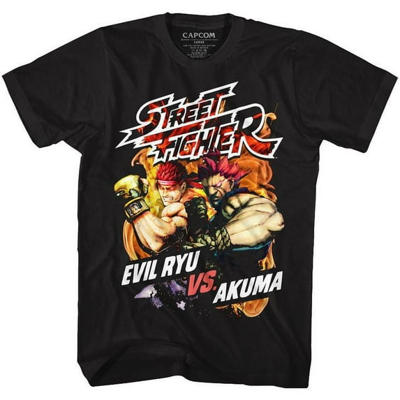 Street Fighter Street Fire Black Adult T-Shirt 3Xl