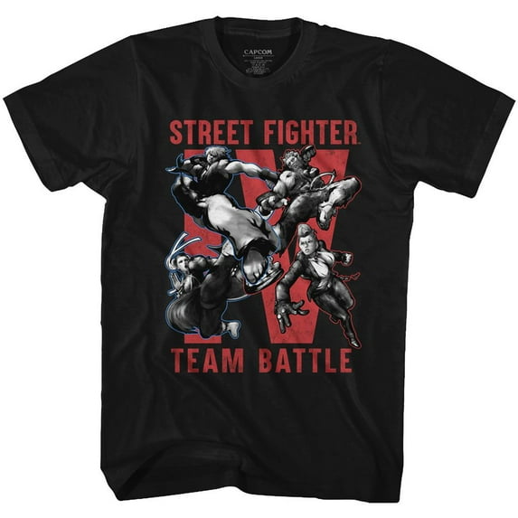 Street Fighter Team Battle Black Adult T-Shirt Xlt