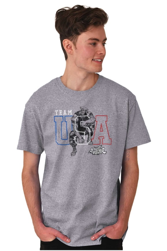 Street Fighter Team USA Video Game Men's Graphic T Shirt Tees Brisco Brands S