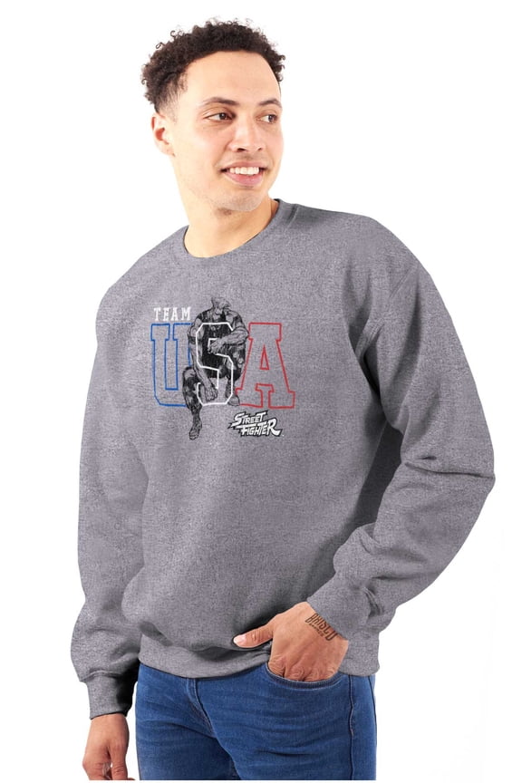 Street Fighter Team USA Video Game Sweatshirt for Men or Women Brisco Brands S