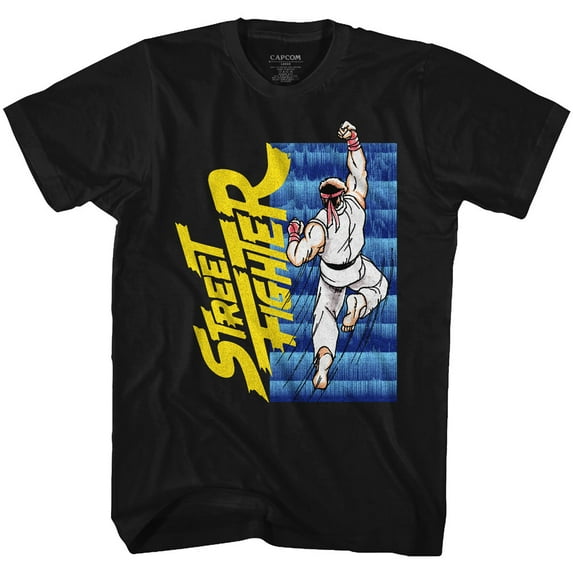 Street Fighter Uppercuttin' Black Adult T-Shirt