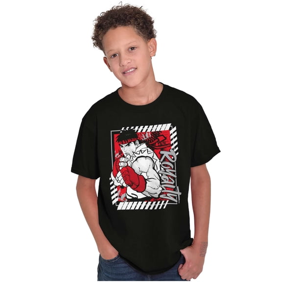 Street Fighter Urban Kanji Ryu Crewneck T Shirts Boy Girl Teen Brisco Brands X