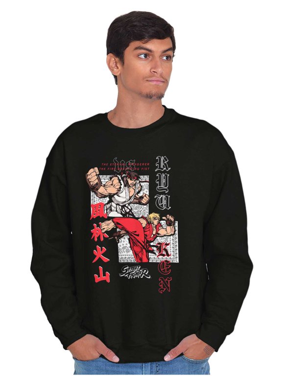 Urban Kanji Ryu Ken Graphic Pullover Crewneck Sweatshirt Brisco Brands X