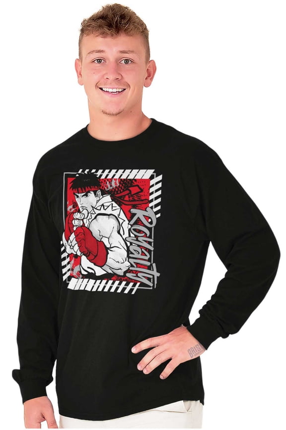 Street Fighter Urban Kanji Ryu Long Sleeve TShirt Men Women Brisco Brands S