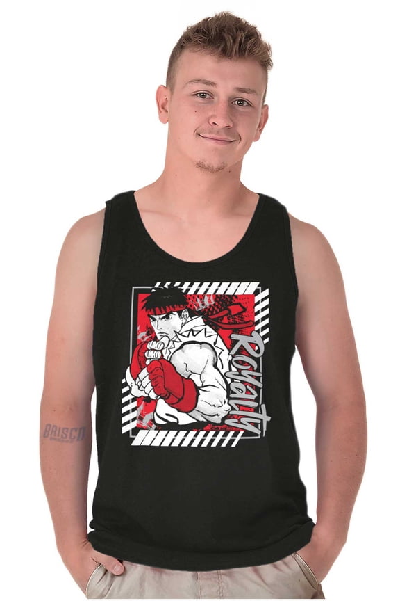 Street Fighter Urban Kanji Ryu Tank Top T Shirts Men Women Brisco Brands S