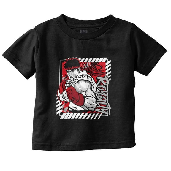 Street Fighter Urban Kanji Ryu Toddler Boy Girl T Shirt Infant Toddler Brisco Brands 6M