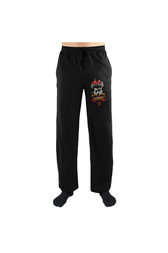 Street Fighter V 5 Logo Print Men's Sleepwear Sleep Pajama Pants X-Large