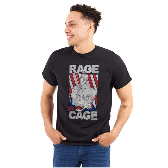 Street Fighter Vega Rage Cage USA Men's Big & Tall Crewneck Graphic Tee Brisco Brands 3X