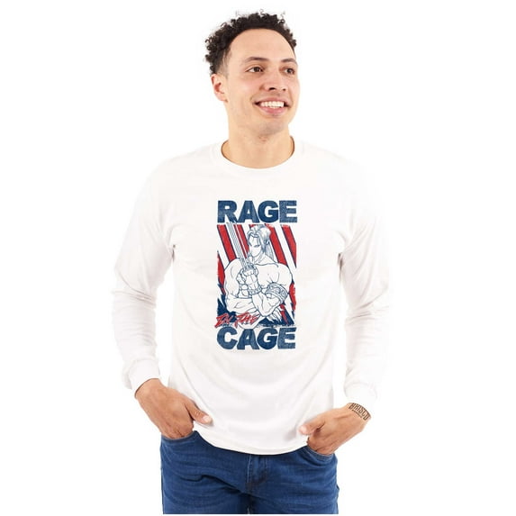 Street Fighter Vega Rage Cage USA Men's Long Sleeve Tee T Shirt Brisco Brands X