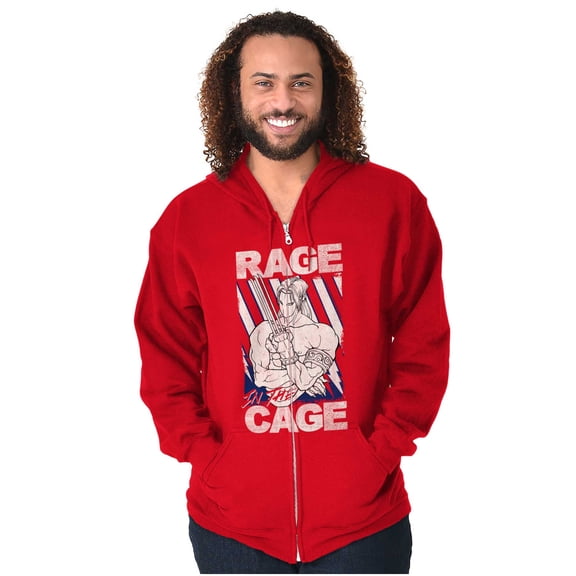 Street Fighter Vega Rage Cage USA Zip Hoodie Sweatshirt Men Brisco Brands L