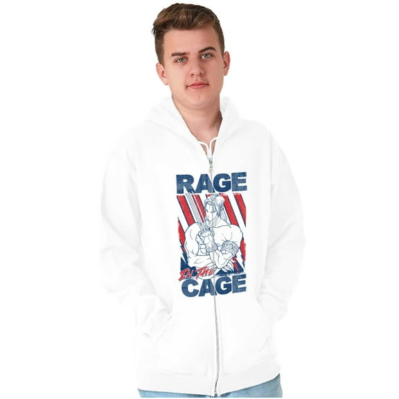 Street Fighter Vega Rage Cage USA Zip Hoodie Sweatshirt Men Brisco Brands X
