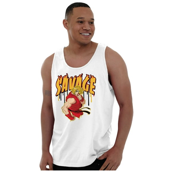 Street Fighter Video Game Ken Savage Plus Size Graphic Tank Top Brisco Brands 2X