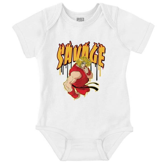 Street Fighter Video Game Ken Savage Romper Boys or Girls Infant Baby Brisco Brands 18M