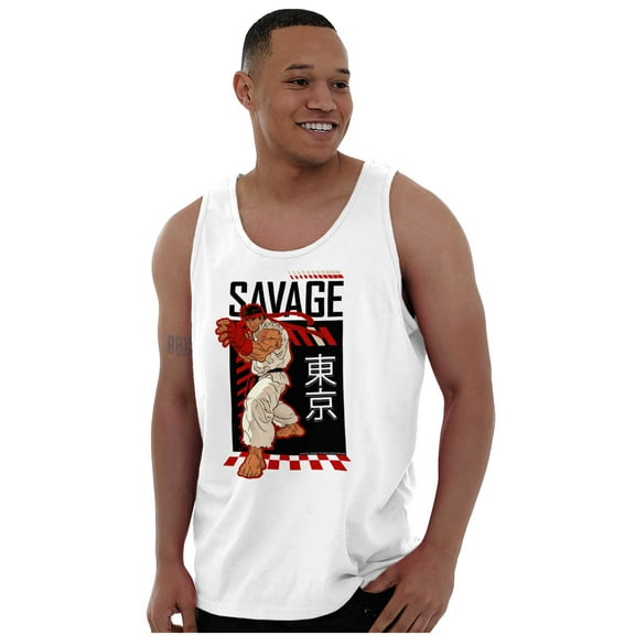 Street Fighter Video Game Ryu Savage Plus Size Graphic Tank Top Brisco Brands 2X