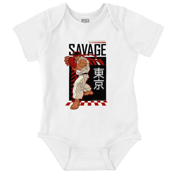 Street Fighter Video Game Ryu Savage Romper Boys or Girls Infant Baby Brisco Brands 12M