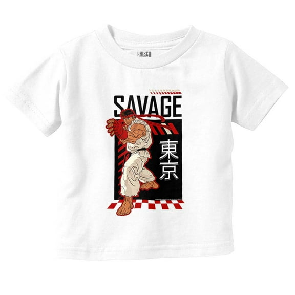 Street Fighter Video Game Ryu Savage Toddler Boy Girl T Shirt Infant Toddler Brisco Brands 18M